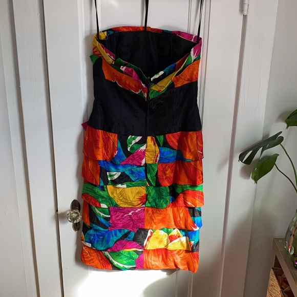 Vintage Strapless Floral Party Dress - Picture 6 of 10